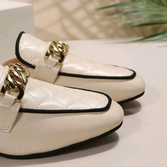 Women Square Toe Mules Shoes Metal Buckle Strap Decor Open-Toed Sandals, Elegant - Picture 4 of 6